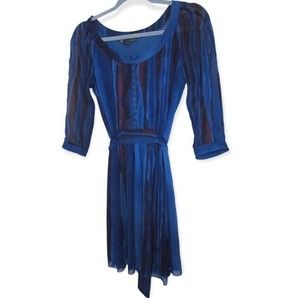 A/X Armani Exchange Dress Chiffon Tie Back Blue Size 2